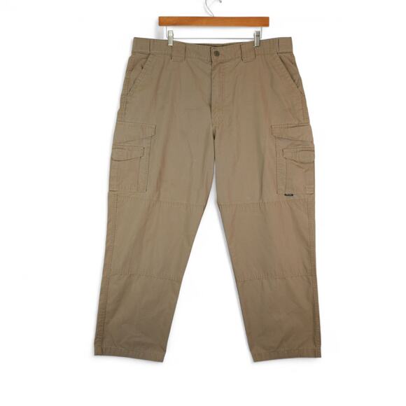 Tru-Spec Tactical Cargo Pants Mens 40x30 Khaki Ripstop Outdoor Gorpcore Zip Fly - Picture 1 of 11